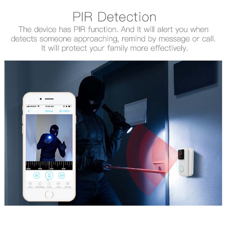 Anytek B60 720P Smart WiFi Video Visual Doorbell, Support APP Remote & PIR Detection & TF Card Anytek B60 720P Smart WiFi Video Visual Doorbell, Support APP Remote & PIR Detection & TF Card